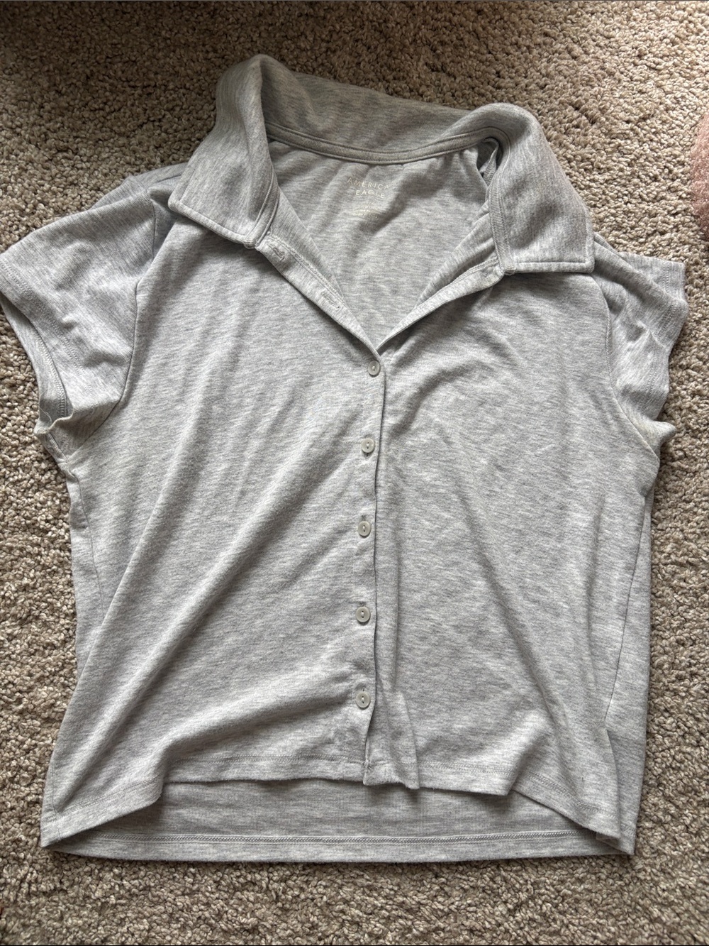 American Eagle Light Grey Button Up